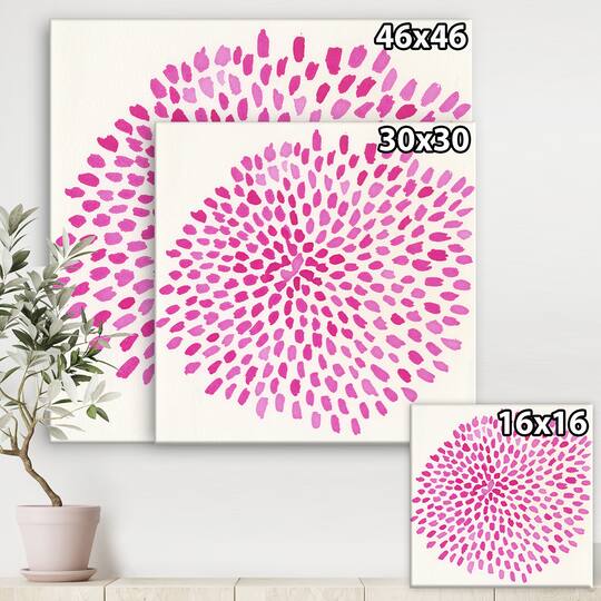 Designart - Pink Burst - Mid-Century Modern Canvas Wall Art
